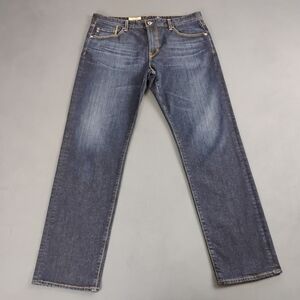 AG Adriano Goldschmied Tailored Leg Strech Jeans Men's Size 36X32 Blue Distresed